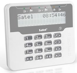 Satel VERSA-LCDR-WH LCD kezelő VERSA központokhoz, fehér háttérfény, beépített kártyaolvasó