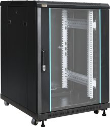 Pulsar ZRS1566 19 15U 600x600 álló rack szekrény, készre szerelt, fekete