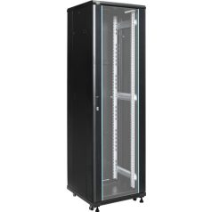   Pulsar ZRS4266 19 42U 600x600 álló rack szekrény, készre szerelt, fekete